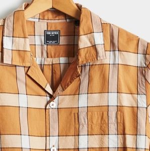 Vintage Plaid Camp Collar Long Sleeve Shirt